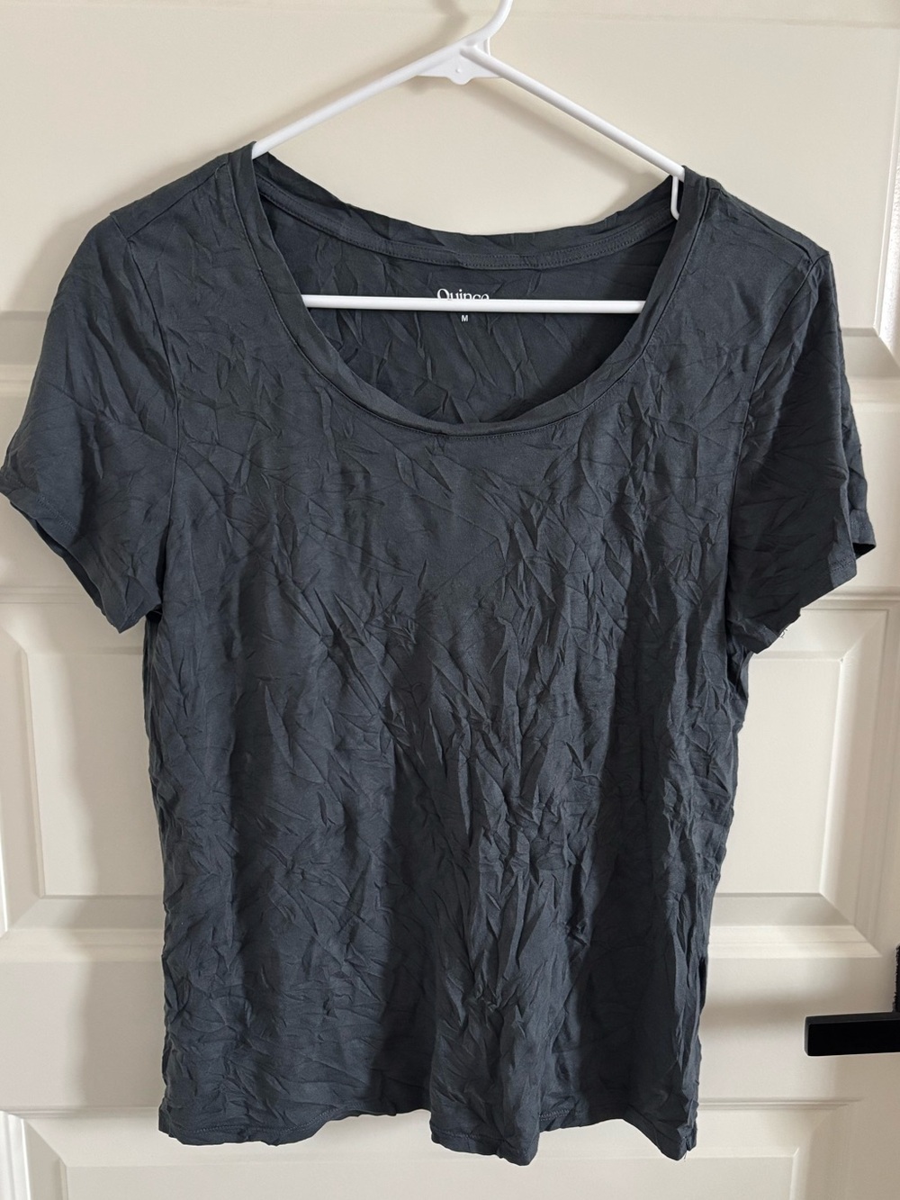 Quince Scoop Neck Short Sleeve Tee - Charcoal